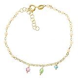  Córdoba Jewels  Pulsera en Plata de ley 925 bañada en oro con diseño Cadena Swarovski Colors Rosa