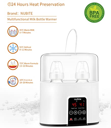 Milk Warmer for Baby, Bottle Warmer for Breastmilk Thawing, Bottle Steril-izer, Food Steamer, Water Warmer for Formula, LCD Display Accurate Temperature Adjustment, 24H Constant Mode - Thumbnail 2
