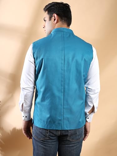 Image of Ethluxis Men's Designer Solid Nehru Jacket /Waist Coat /Bandhgala