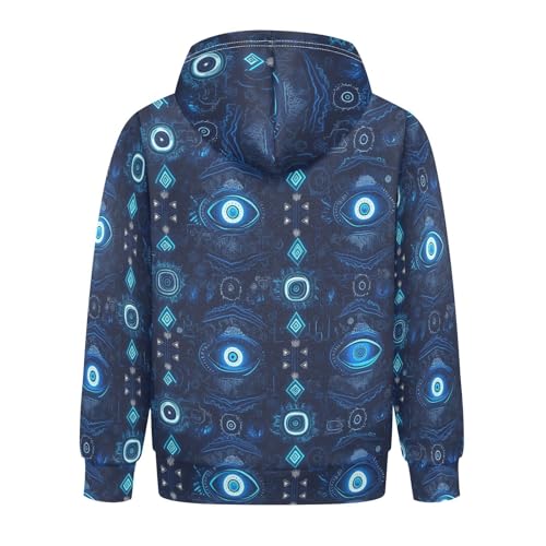 KLL Evil Eye Circle White Obsidian Boys Girls Sweatshirts Sweater Long Sleeve Hooded Pullover Hoodies Kangaroo Pocket2