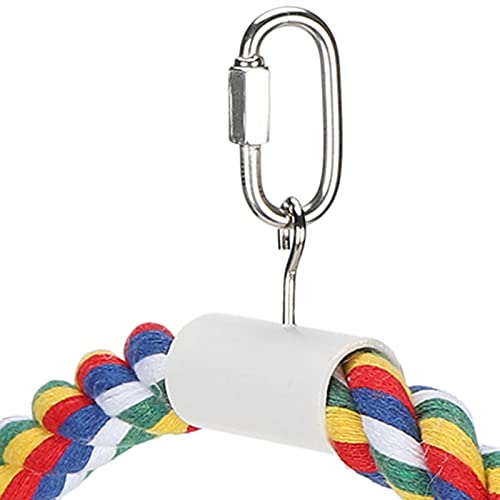 Brinquedo Colorido de Escalada de Poleiros e Balanço de Corda de Algodão Inofensivo para Papagaios e