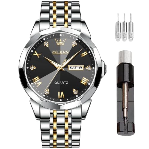 Image of OLEVS Men Multifunction Watch, Multi Dial Waterproof Luminous Chronograph Watch with Date,Stainless Steel Watches
