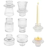 PLUSIEURS SCÉNARIOS APPLICABLES - Les chandelier bougeoir en verre sont parfaits pour décorer une table de fête, embellir un salon ou une chambre à coucher, ou encore réaliser des créations DIY originales. Ils constituent également de superbes cadeaux de mariage ou cadeaux festifs.