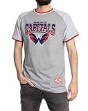 Calhoun NHL Surf & Skate Mens Retro Style Reverse Terry Contrast Trim Short Sleeve T-Shirt - The Coastal Collection (Washington Capitals, Large)