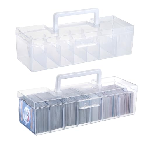 OwnMy 2PCS Plastic Trading Card Storage Boxes Baseball Card Storage Boxes