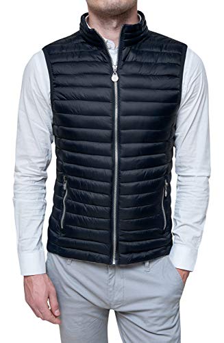 Chaqueta de plumón para hombre casual Evoga chaleco negro XL para oficina y viaje