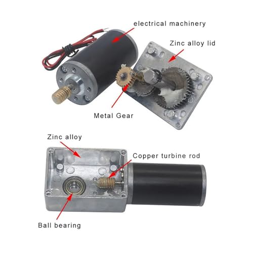Codificador de engranaje helicoidal contra caídas mecánicas: motor 12V con autobloqueo 5