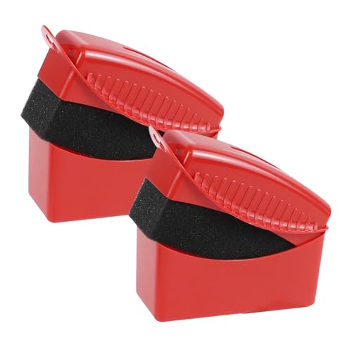 Image of 2PCS Tire Dressing Applicator, Car Tire Applicator Dressing Shine Sponge, Reusable Tire Dressing Applicator Pads with Lid, Wheel Applicator Foam for Car Detailing Cleaning (Red)