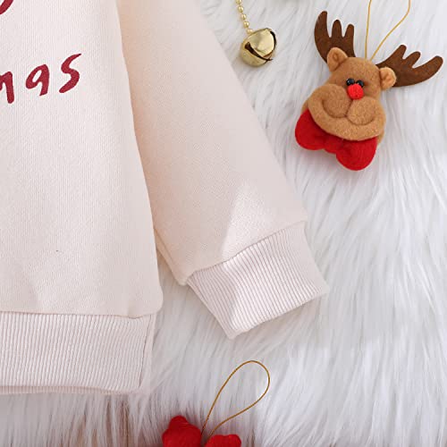 Toddler Baby Boy Girl Christmas Sweatshirt Long Sleeve Crewneck Pullover Winter Warm Sweater Tops (12-18 Months,Beige) #TOP3