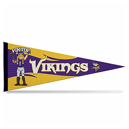 Rico Industries NFL Football Minnesota Vikings Viktor 12" x 30" Felt Wall Décor Pennant - Great for Home/Bed Room/Man Cave Décor