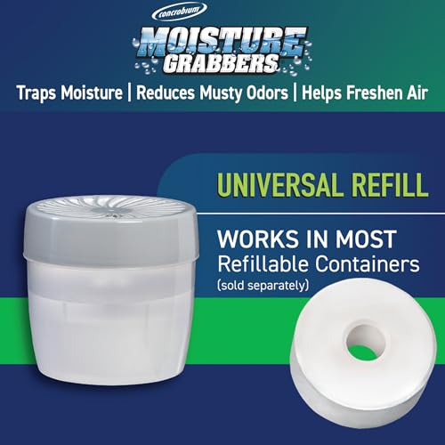 Image of Concrobium Moisture Grabbers Refill Tablets, 4 Pack, Moisture Absorber Refills for Compatible Refillable Containers Only, Helps Reduce Dampness and Musty Odors, Fragrance Free