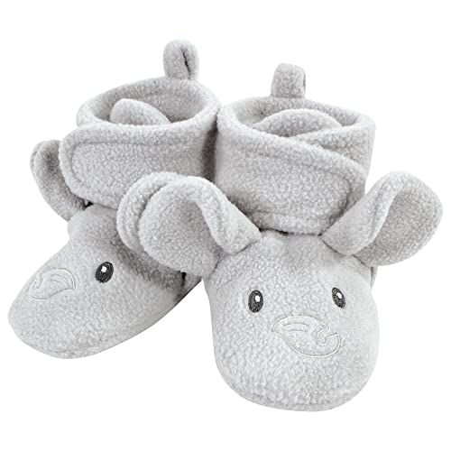 Hudson Baby Baby Girls Animal Fleece Booties 2-Pack Socks, Gray Elephant Giraffe, 6-12 Months Us #TOP2