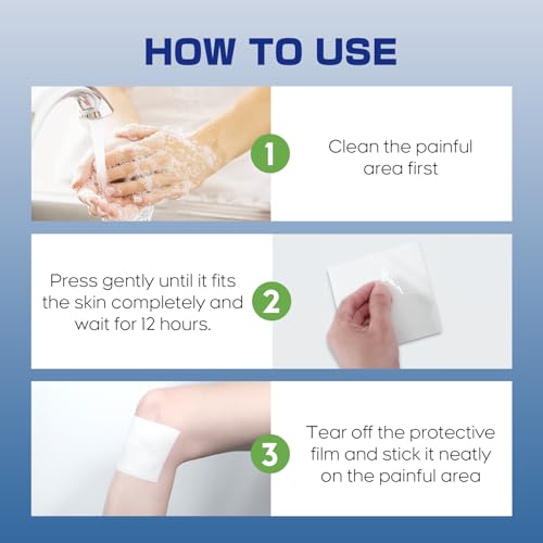 Image of Uposiut Lidocaine 4% Patches, Extra Strength Lidocaine Patches,for Neck, Shoulder, Back, Knee, and Ankle Muscles, 12-Hour Effectiveness-012345 20 Patches