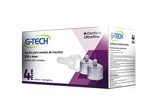 G-Tech Agulha Para Caneta De Insulina 4Mm 32G Caixa Com 100
