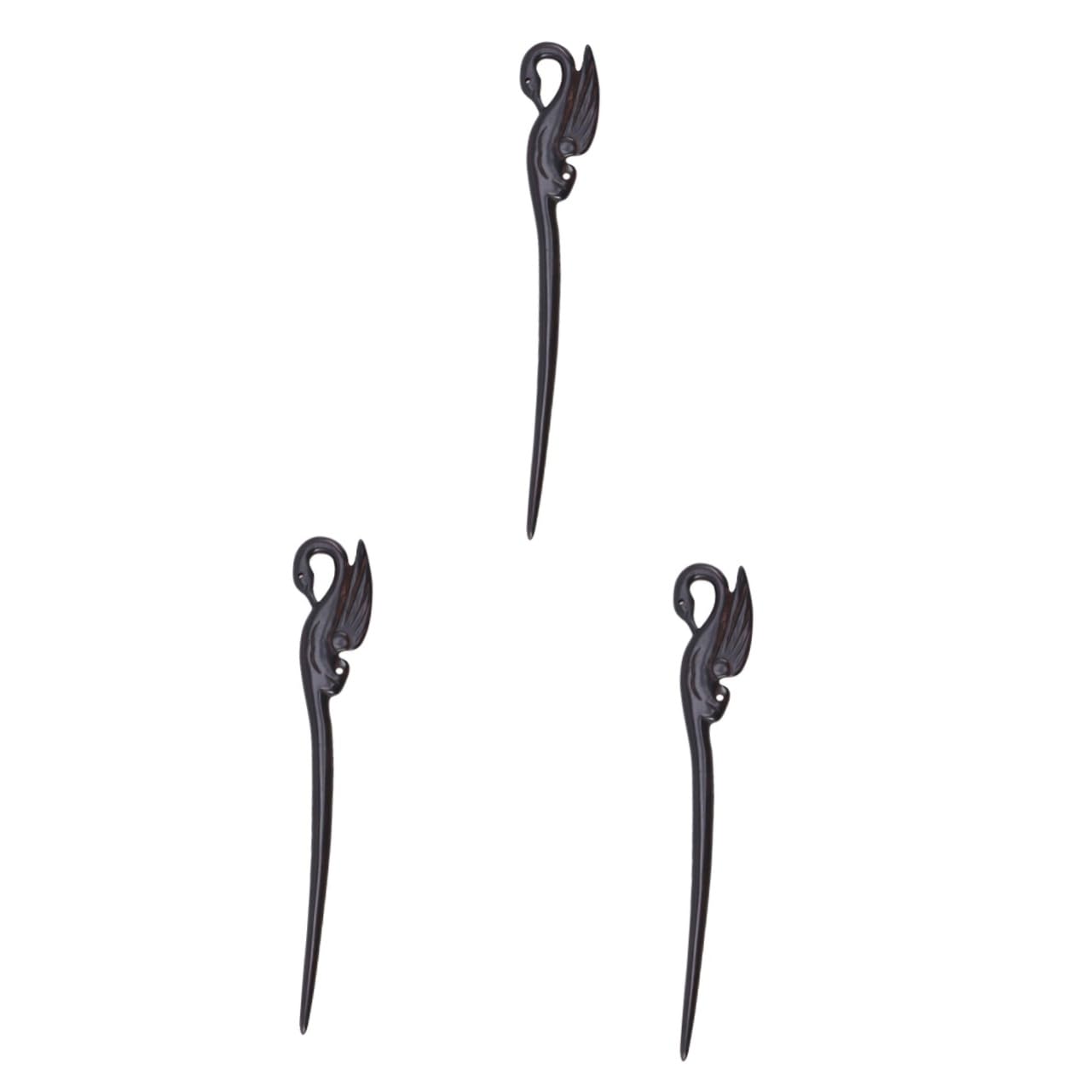 Beaupretty 3piezas Palillos De Pelo De Ébano Para Moños Horquillas De Madera Hechas Mano Para Mujeres Cabello Accesorios Elegantes Para Bodas y Ocasiones Especiales