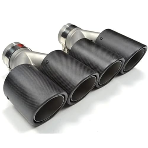 Colas de escape de fibra de carbono mate con puntas duales para silenciador universal 5
