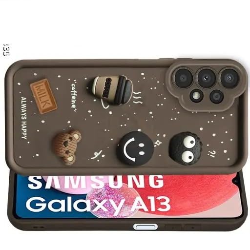 Image of Compatible for Samsung Galaxy A23 5G Cute Fun 3D Ball Cartoon Coffee Liquid Silicone Soft Case Phone Case Back Cover for Samsung Galaxy A23 5G (Brown)