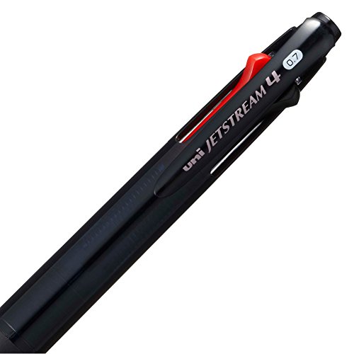 Uni Ballpoint Pen Jetstream 3 Color Black, Red, Blue, Green Ink 0.7Mm, Transparent Black (Sxe450007T.24) #TOP2