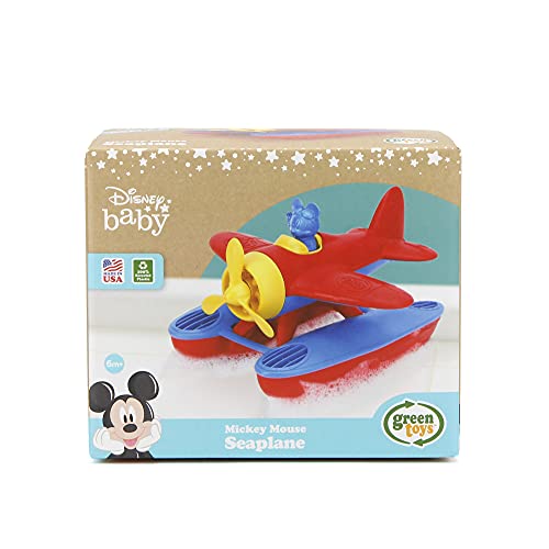 Green Toys Disney Baby Exclusive Mickey Mouse Seaplane, Red/Blue - Pretend Play, Motor Skills, Kids Bath Toy Floating Vehicle. No Bpa, Phthalates, Pvc. Dishwasher Safe, Recycled Plastic, Made In Usa. #TOP3