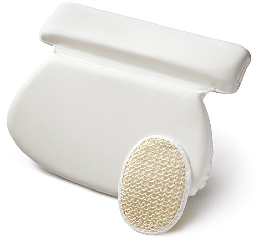Kenley Badewannenkissen Badekissen - Antirutsch Kissen Polster für Badewanne Wanne Bad Whirlpool Wellness Spa - Nackenkissen Kopfkissen Wannenkissen mit Saugnäpfen für Nacken - Badeschwamm Inklusive