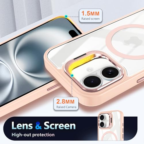 YZB for iPhone 11 Phone Case, MagSafe Compatible, Built-in Stand, Pink - image 5