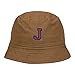 Mens Bucket Hat Sport Letter J Embroidered Washed Cotton Classic Bucket Hat Khaki
