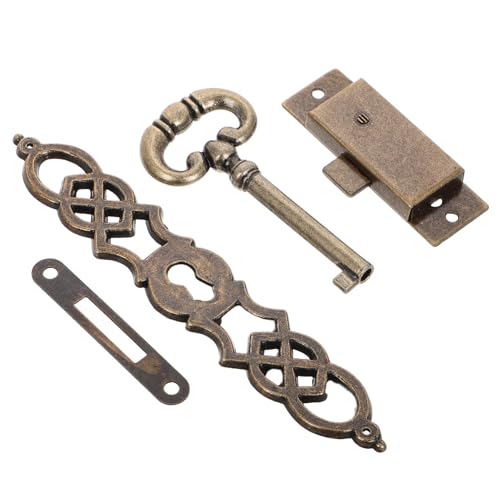 IMIKEYA Vintage Metal Cylinder Antique Floor Standing Clock Mechanical Components Complete Kit Clock Door Key Hinges and Lock Cylinder for Projects