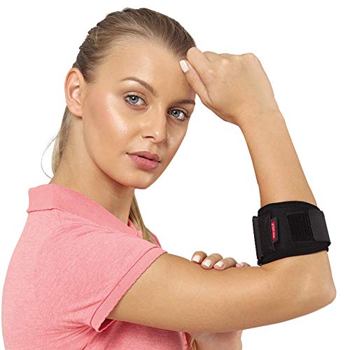 Tennis Elbow Strap with Compression Pad, Adjustable Tennis Elbow Brace for Women & Men, Support for Tennis & Golfers Elbow, Lateral & Medial Epicondylitis