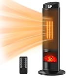 NEWBULIG 23' Space Heater, 1500W Portable Heaters for Indoor Use, Fast Heating with 70° Oscillation, Adjustable Thermostat Up to 95°F, Tip-Over Protection & 12H Timer for Bedroom, Office, Black