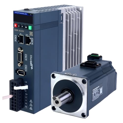STEPPERONLINE AC Servo Motor kit EtherCAT A6 Series 400W Servo Motor 3000rpm 1.27Nm with Brake 17 Bit Absolute Encoder IP67 + 400W EtherCAT AC Servo Motor Driver+ 3.0M Cabels by STEPPERONLINE - Used condition - US$174.18