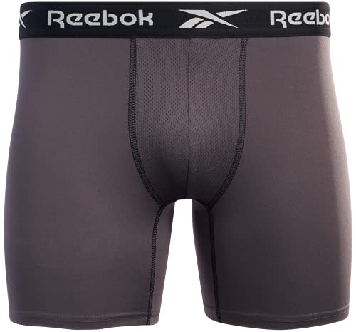 Reebok Men's Underwear - Performance Boxer Briefs (8 Pack) (Black/Charcoal, Medium) #TOP3