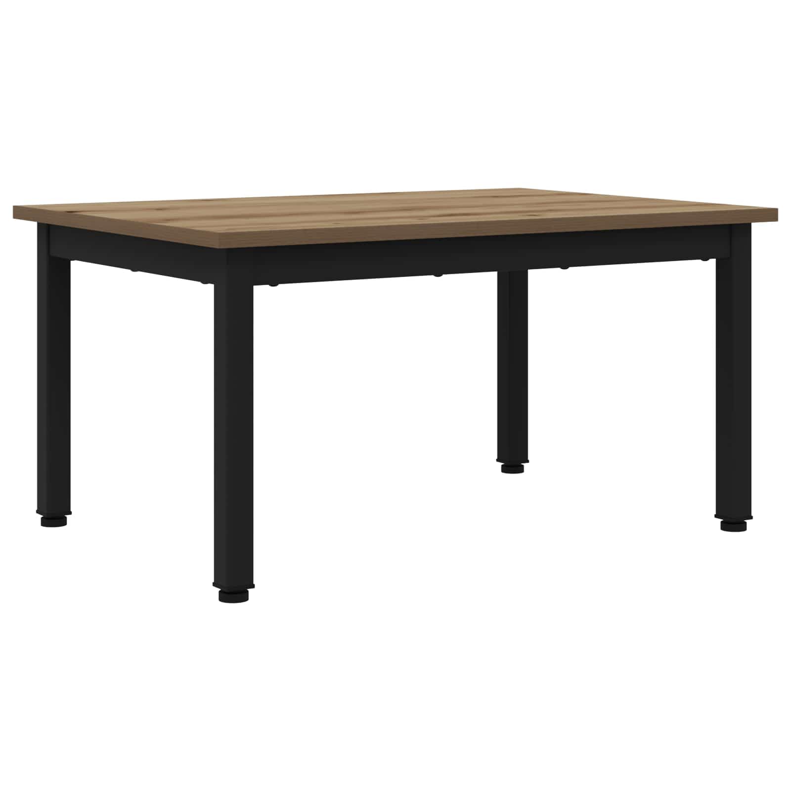Couchtisch Kunsthandwerk Eiche 70 x 50 x 36 cm Holzwerkstoff rechteckig modern minimalistisch stabil langlebig pflegeleicht Wohnzimmer Hochwertig Metallfüße Designertisch