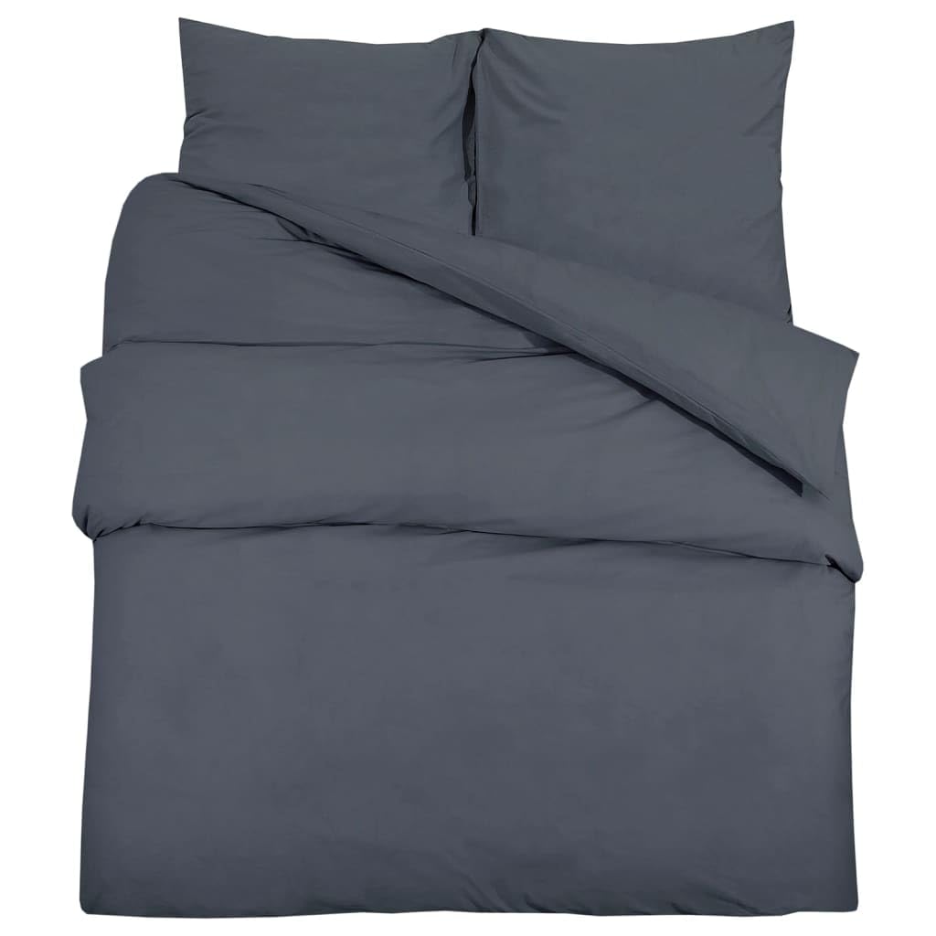 Generico Set Copripiumino Antracite 260x240 cm in Cotone,Biancheria,Lenzuola e Coperte,Copripiumini-136084