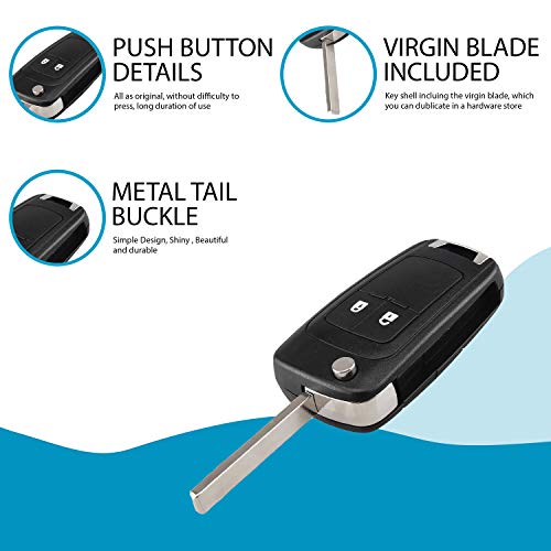 PHONILLICO Autosleutelbehuizing met 2 toetsen geschikt voor diverse Opel- en Chevrolet-modellen - Afbeelding 5