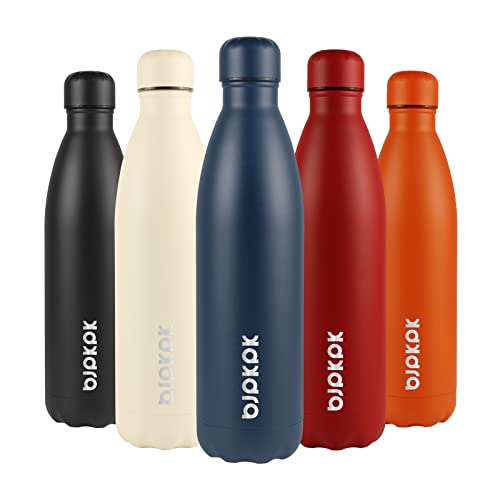 BJPKPK Insulated Water Bottles -17oz/500ml -Stainless Steel Water bottles,Sports water bottles Keep cold for 24 Hours and hot for 12 Hours,BPA Free kids water bottles for School-Navy blue