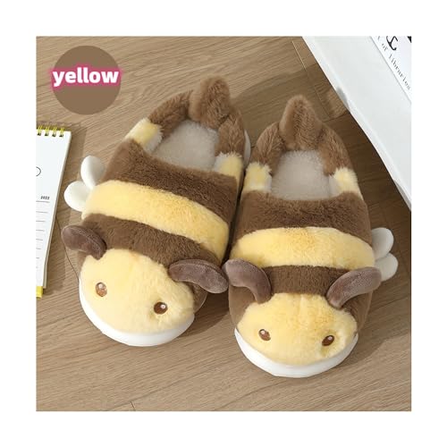 Baiyuruodie Women's and Men's Cute Bee Animal Slippers - Warm, Non-Slip - Birthday and Holiday Gifts2