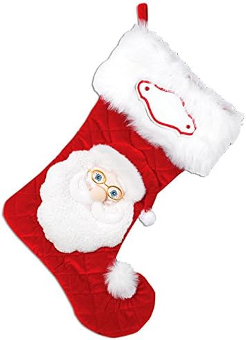 Personalized Boy or Girl 18" Stocking with Holiday Santa Claus
