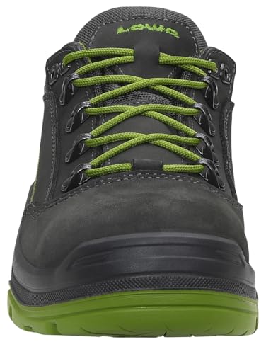 LOWA Sicherheitsschuhe Renegade Work GTX Green Lo S3S CI, Damen und Herren, Leder/Textil, Stahlkappe, leicht, sportlich 44, Schwarz-Grün