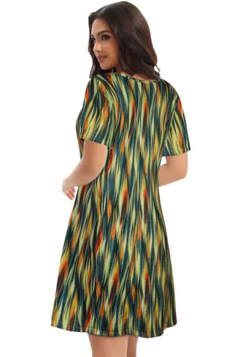 Image of Summer Dresses for Women Casual Tshirt Dress Beach Sundress with Pockets