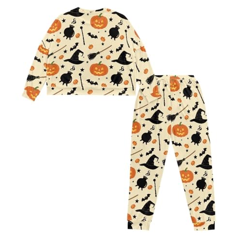 Image of Womens Lounge Set Long Sleeve Soft Pajama Sets Casual 2 Piece Pj Outfit Crewneck Sleepwear with Pockets Plus Size