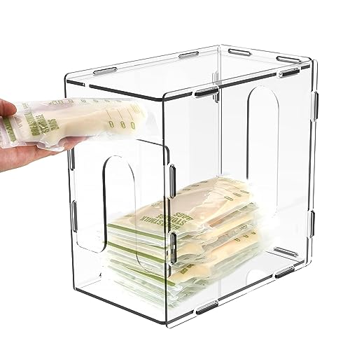 Image of Organizer Pro Max - Breast Milk Storage Tower, Clear Acrylic Freezer Organizer, Reusable Container for Standard Milk Bags, Breastfeeding Accessories, Holds Up to 60 Oz