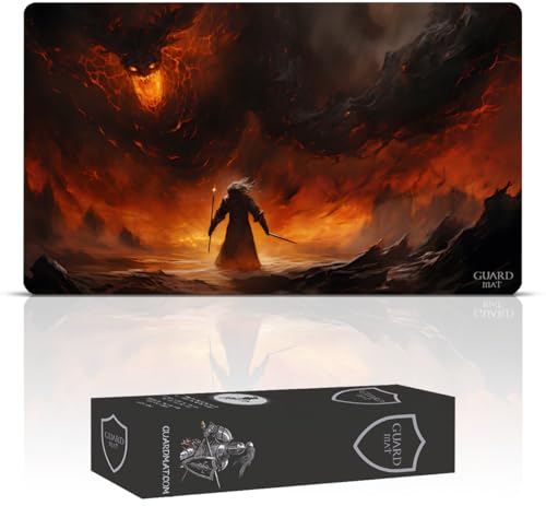 GuardMat - The Shadow and The Flame (Bords Cousus) - Tapis de Cartes Magic - Tapi de Jeu - Playmat pour Jouer à MTG, Le Seigneur des Anneaux, TCG - Tapis de...