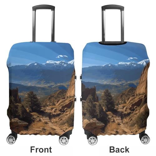 Carry on Luggage Cover Pikes Peak Colorado Suitcase Covers for Luggages Tsa Approved Travel Luggage Sleeve Protector Elastic Suitcase Protector Anti-Scratch Washable Fits 19-30 Inch Case -S3