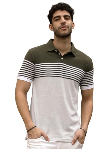 Image of fanideaz Branded Mens Half Sleeve Cotton Striped Polo T-Shirt for Mens || Polo Tshirt for Men || Branded Tshirt for Men