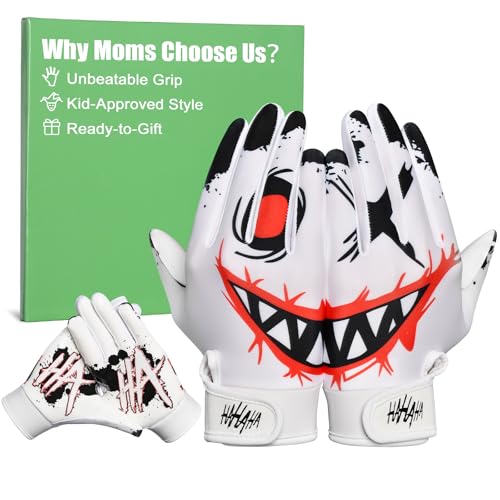 Pixel Panda Youth Football Gloves, Non-Slip Kids...