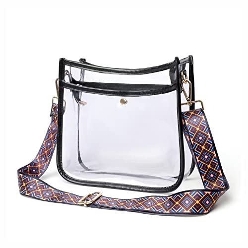 Syrads Bolso de hombro transparente para mujer Bolso transparente lindo Bolso transparente Bolsos cruzados,Negro Cover