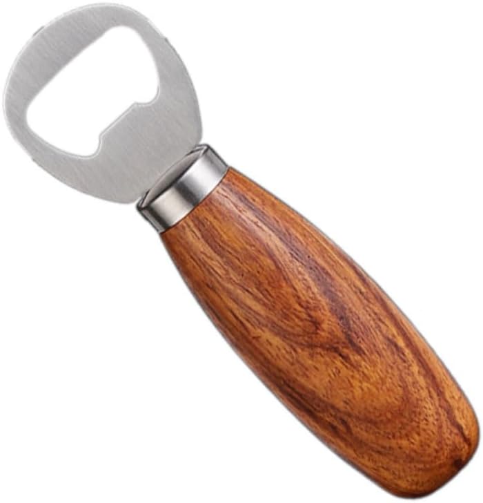 ビール栓抜き ソーダ缶切り 人間工学に基づいた木製ハンドル付き (1)