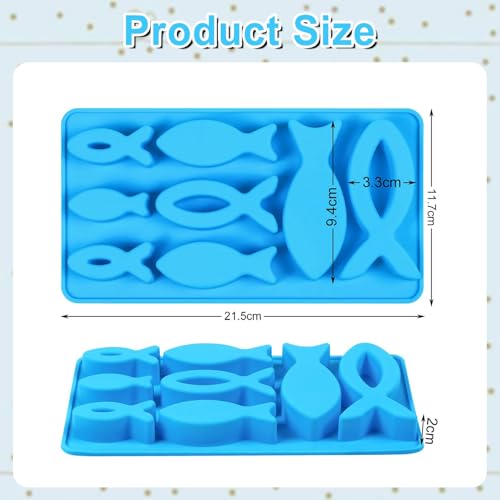 Kommunion Silikonform Fisch, 8 Gitter Kommunion Konfirmation Ausstechformen, Epoxidharz Resin Silikonform, Taufe Kommunion Konfirmation Deko, für Schokolade Kuchen Pudding Seife Gips Gießen Gießform
