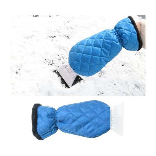 CGEAMDY Grattoir à Glace avec Gant, Gratte Glace Gant Voiture, Raclette Givre Robuste pour Dégivrer Les Pare-Brise Et Les Vitres De Voiture, Grattoir à Glace Contre Le Givre pour Voiture(Bleu Ciel)