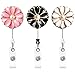 Qinsuee Retractable Badge Holder with Alligator Clip, 24 inch Retractable Cord, ID Badge Reel with Pearl, 3 Pack (Multiple)